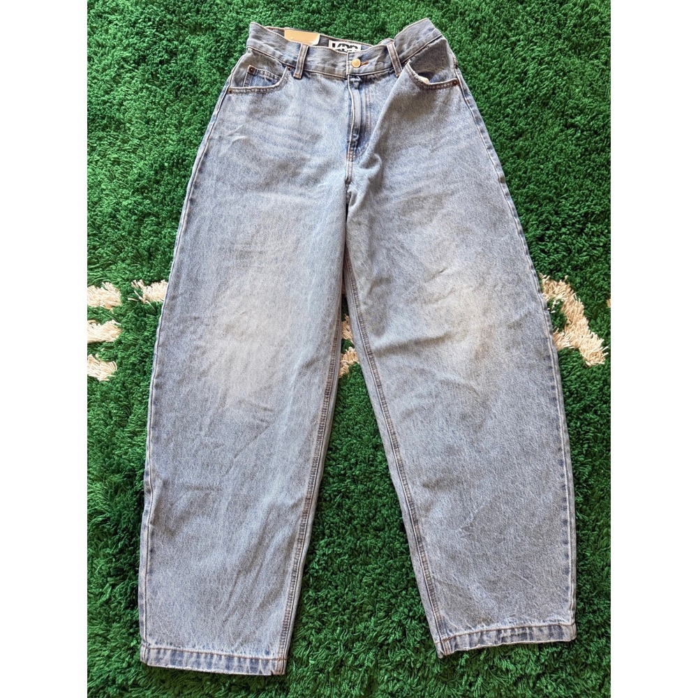 KBB by Kahlana Light Wash Barrel Leg High Rise Baggy Jeans Size 2 NEW